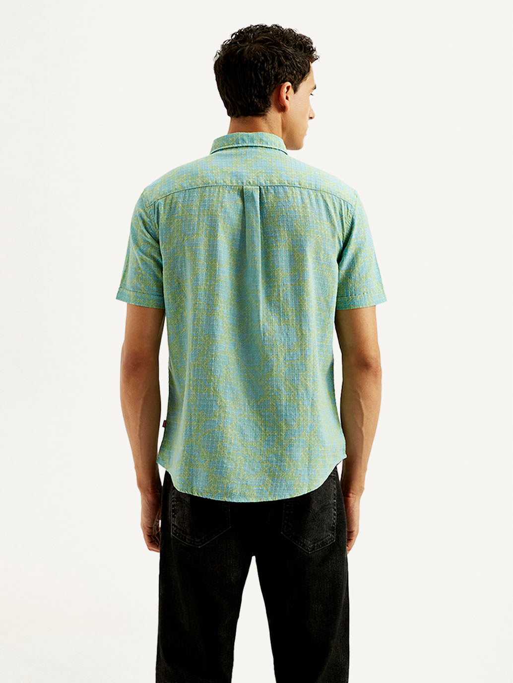 Men's Floral Slim Fit Shirt - Back View