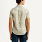 Men's Abstract Beige Slim Fit Shirt - Back View