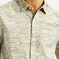 Men's Abstract Beige Slim Fit Shirt - Detail View