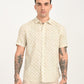 Men's Floral Beige Slim Fit Shirt - frount View