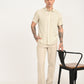 Men's Floral Beige Slim Fit Shirt - 6 View
