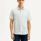 Men's Printed Slim Fit Linen Shirt - Front View