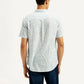 Men's Printed Slim Fit Linen Shirt - Back View