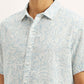 Men's Printed Slim Fit Linen Shirt - Detail View