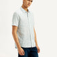 Men's Printed Slim Fit Linen Shirt - Side View