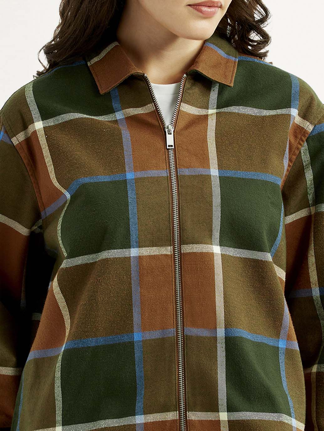 Women's Multi Color Checkered Shirt - Detail View