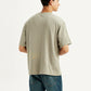 Men's Brand Logo Beige Loose Fit T-shirt - Back View
