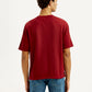 Men's Graphic Print Red Loose Fit T-shirt - Back View