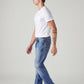 Men's 505 Blue Straight Fit Mid Rise Commuter Jeans - Side View