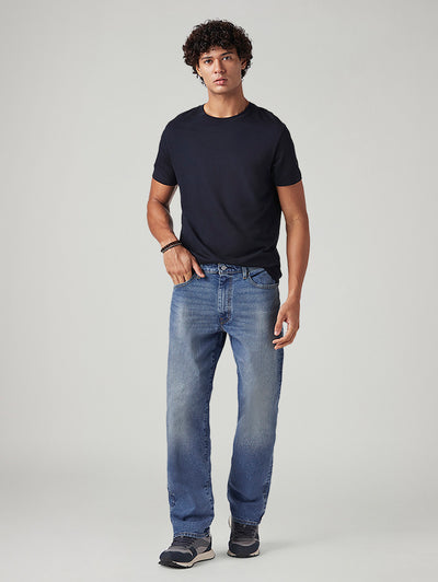 levi's Men's 555 Blue Relaxed Straight Fit Mid Rise Commuter Jeans-picture-28