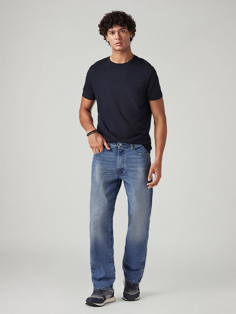 Men's 555 Blue Relaxed Straight Fit Mid Rise Commuter Jeans – Levis ...