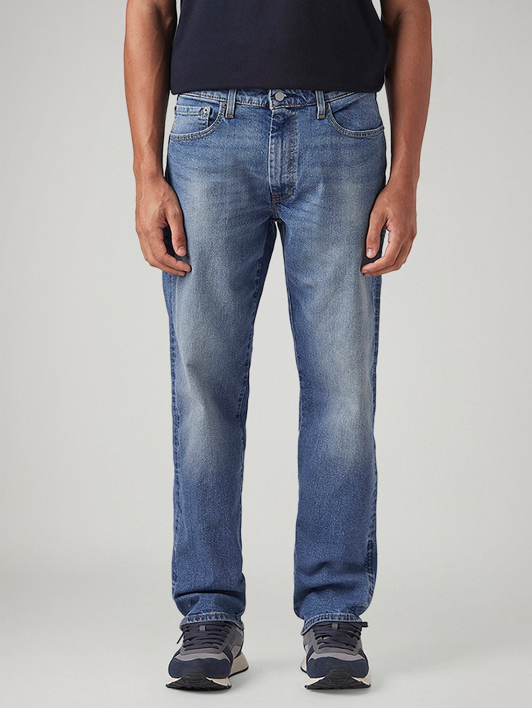 Men's 555 Blue Relaxed Straight Fit Mid Rise Commuter Jeans