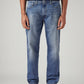 Men's 555 Blue Relaxed Straight Fit Mid Rise Commuter Jeans - Front View