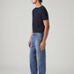 Men's 555 Blue Relaxed Straight Fit Mid Rise Commuter Jeans - Side View