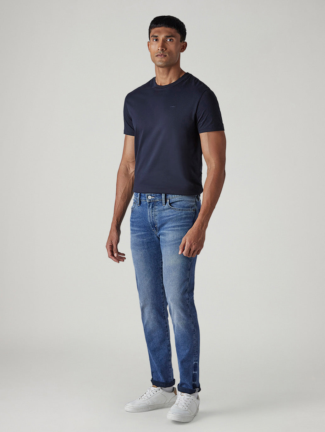 Men's 511 Blue Slim Fit Mid Rise Commuter Jeans - Side View