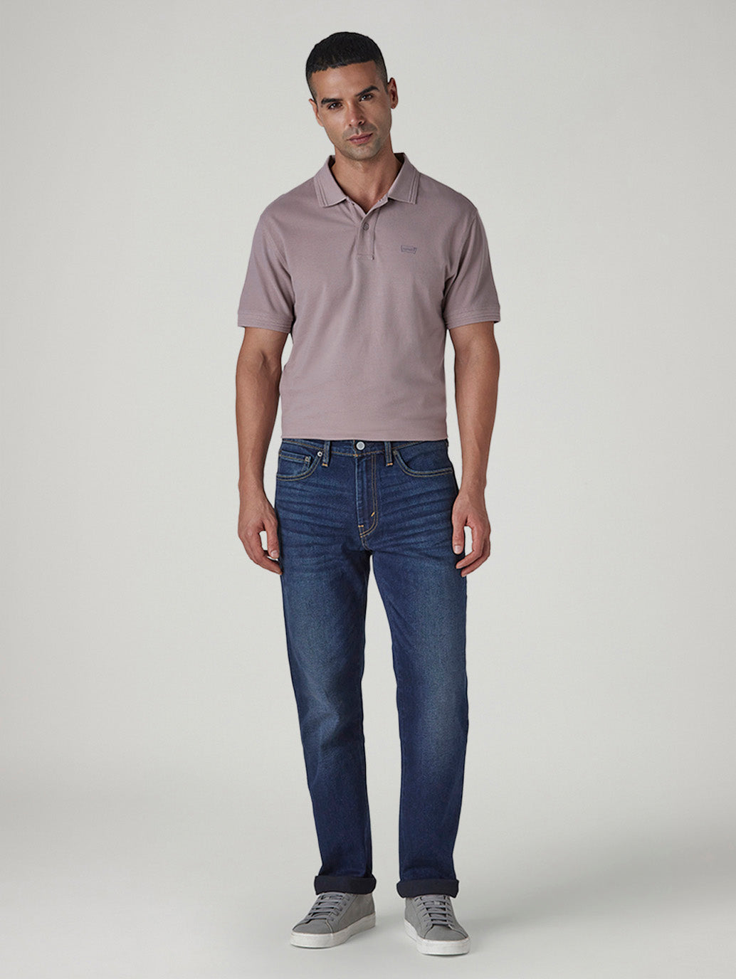Men's 541 Dark Indigo Athletic Tapered Fit Mid Rise Commuter Jeans - Front View