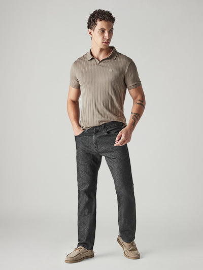Men's 505 Charcoal Grey Straight Fit Mid Rise Jeans-image-32