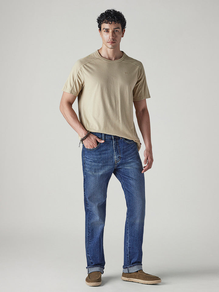 Men's 505 Med Indigo Straight Fit Mid Rise Commuter Jeans