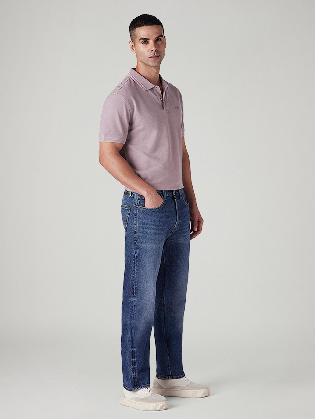 Men's 505 Med Indigo Straight Fit Mid Rise Commuter Jeans
