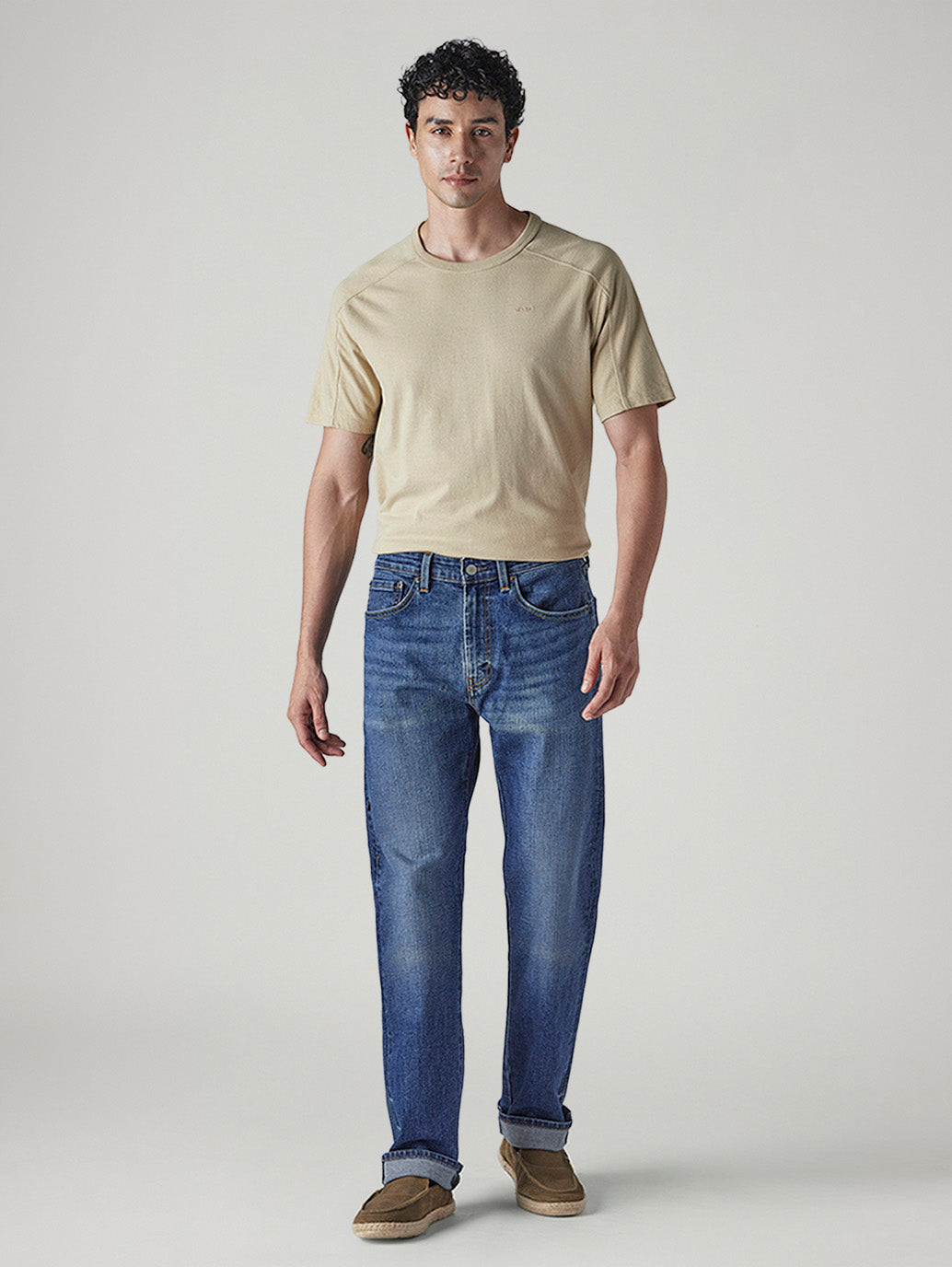 Men's 505 Med Indigo Straight Fit Mid Rise Commuter Jeans - Front View