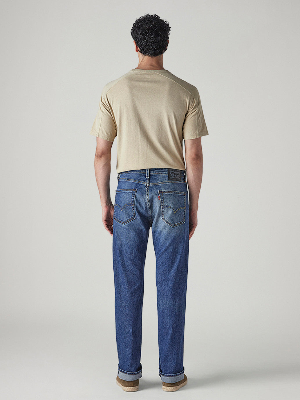 Men's 505 Med Indigo Straight Fit Mid Rise Commuter Jeans - Back View