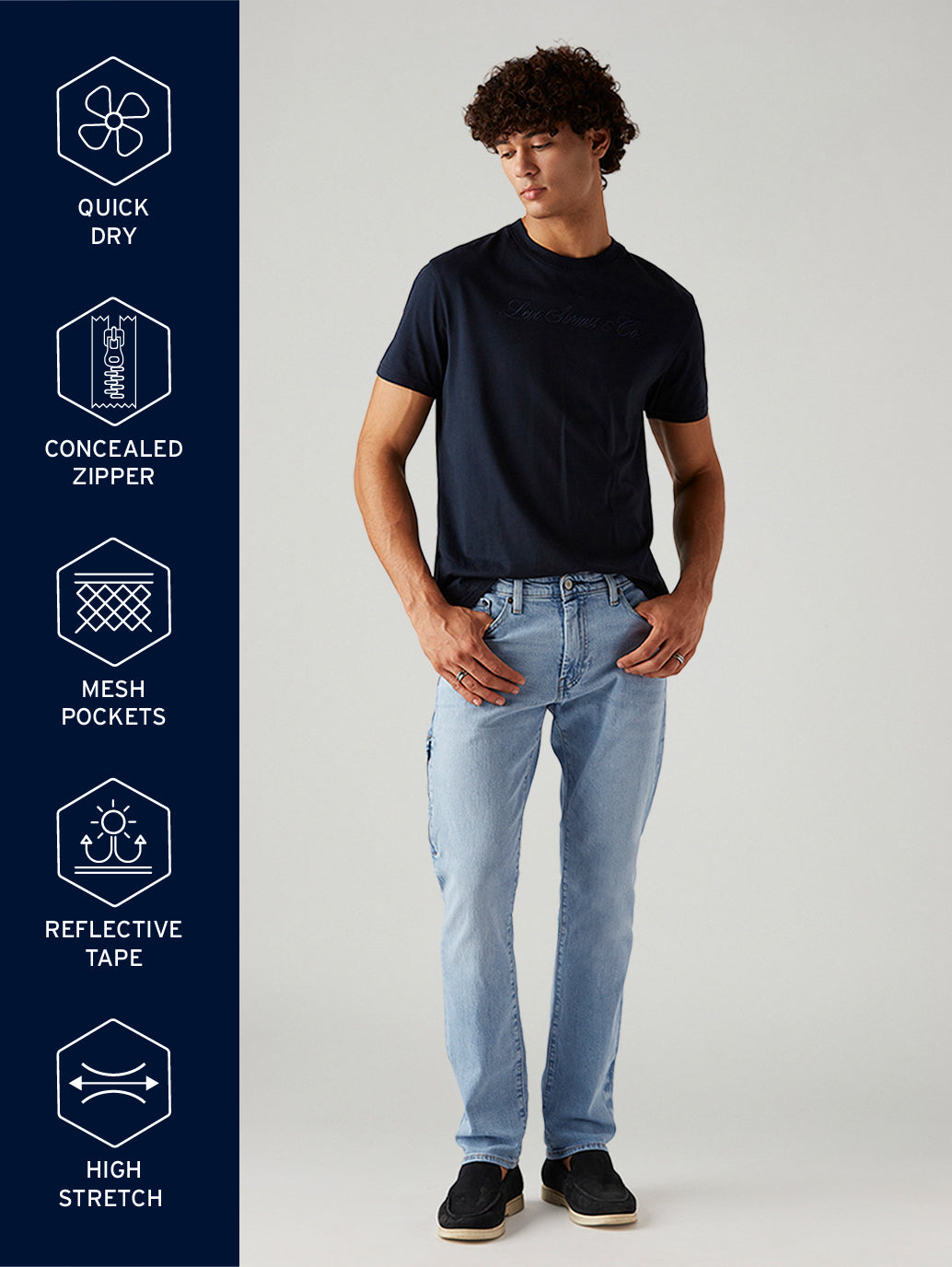 Men's 511 Light Blue Slim Fit Mid Rise Commuter Jeans - 0069T0003-1 View