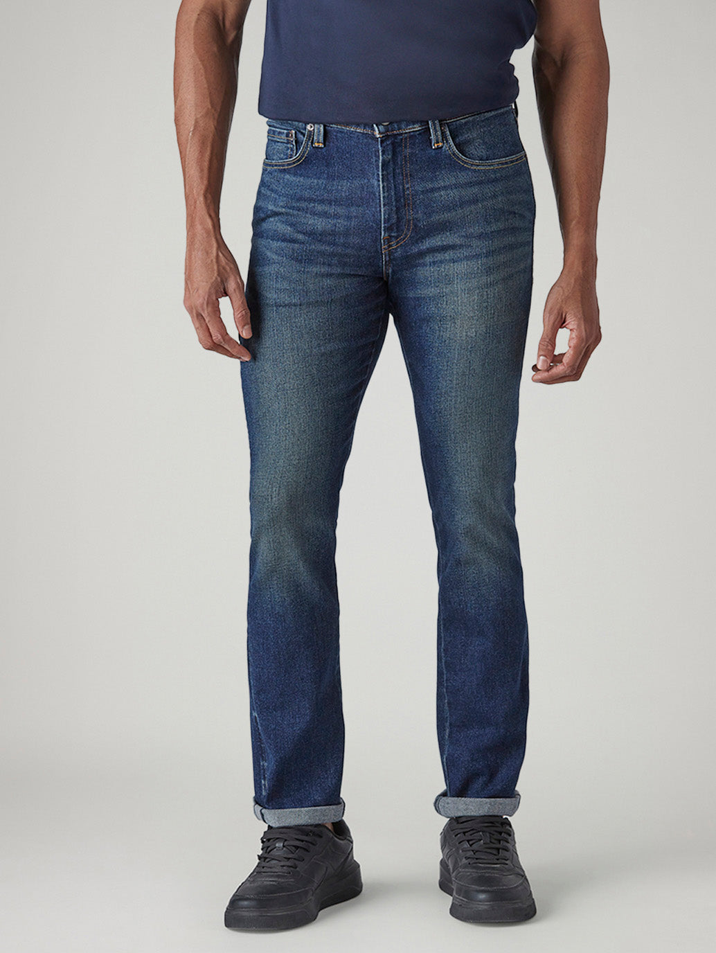 Men's 511 Tinted Dark Indigo Slim Fit Mid Rise Commuter Jeans - Front View