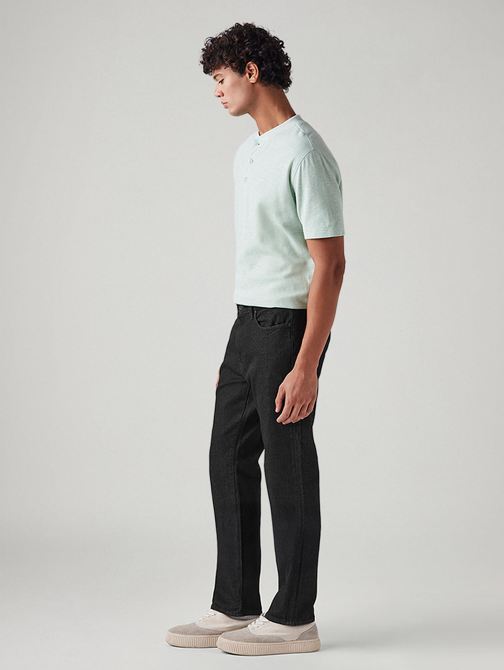 Men's 541 Black Athletic Tapered Fit Mid Rise Commuter Jeans - Side View