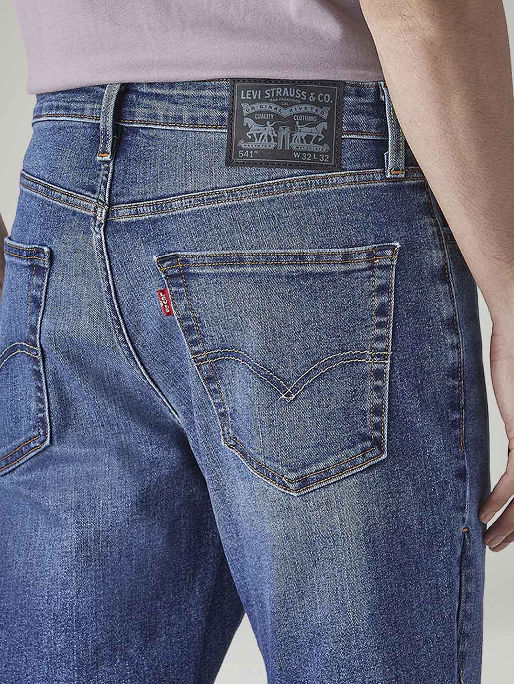 Men's 541 Indigo Athletic Tapered Fit Mid Rise Jeans - Detail View