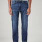 Men's 505 Blue Straight Fit Mid Rise Commuter Jeans - Front View