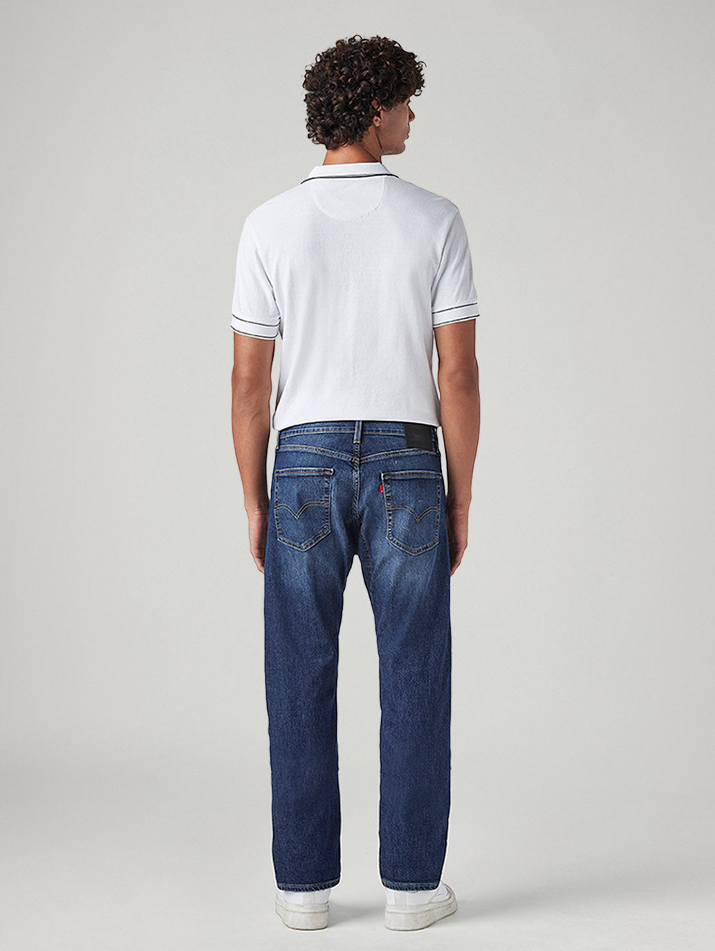 Men's 505 Blue Straight Fit Mid Rise Commuter Jeans - Back View