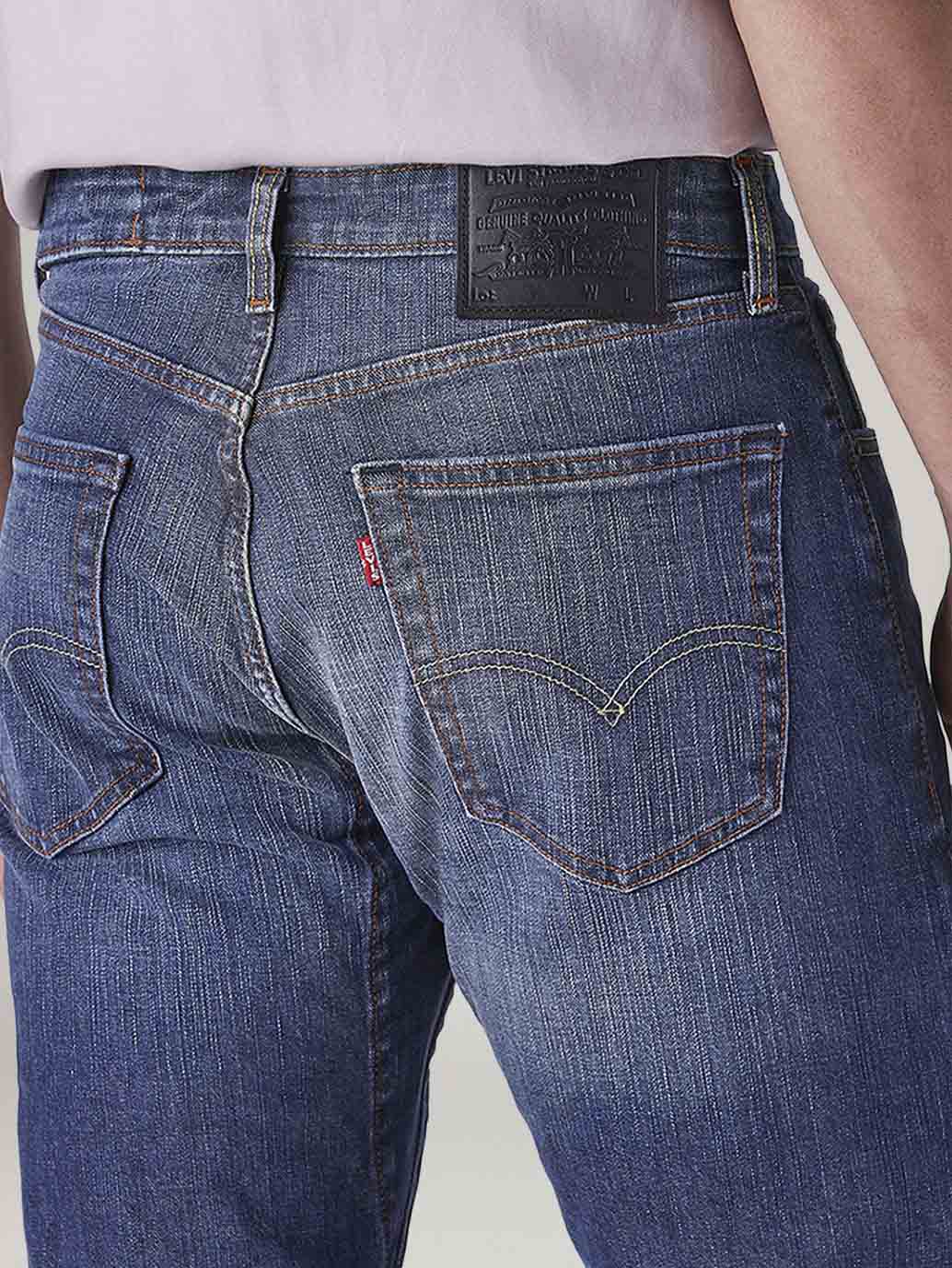 Men's 505 Indigo Straight Fit Mid Rise Jeans - Detail View