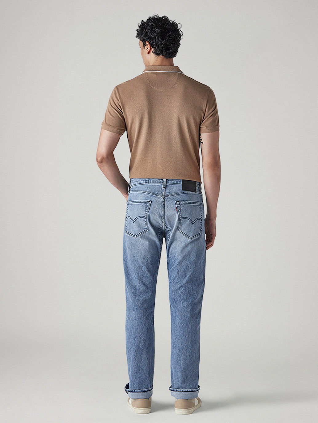 Men's 505 Light Blue Straight Fit Mid Rise Commuter Jeans - Back View