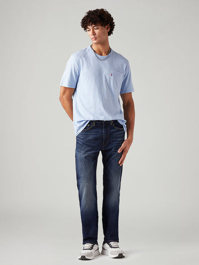 levi's Men's 505 Dark Blue Straight Fit Mid Rise Jeans-picture-11