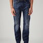 Men's 505 Dark Blue Straight Fit Mid Rise Jeans - Front View