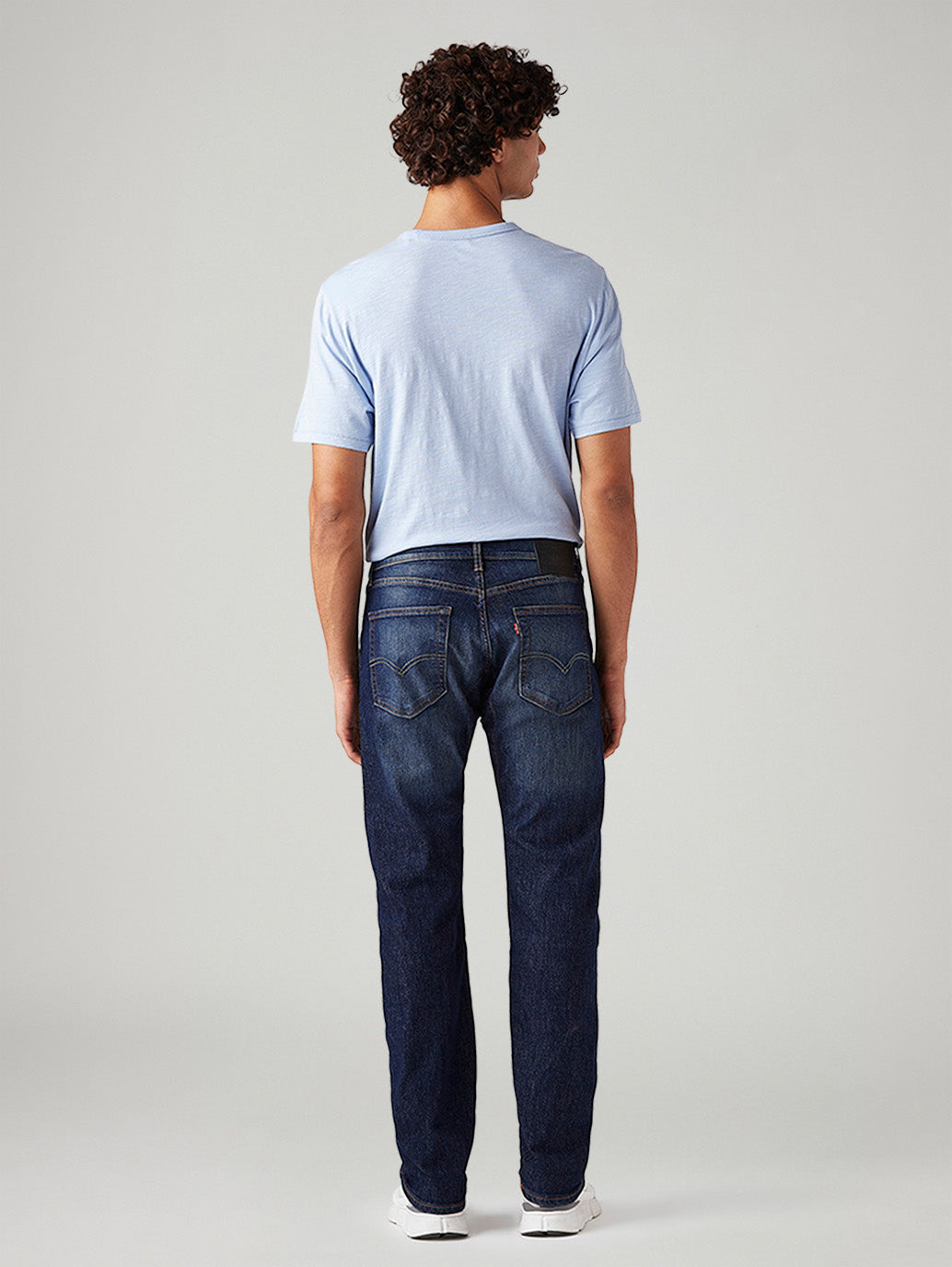 Men's 505 Dark Blue Straight Fit Mid Rise Commuter Jeans - Back View