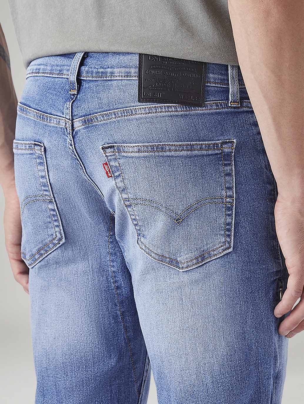 Men's 511 Light Blue Slim Fit Mid Rise Commuter Jeans - 20 View