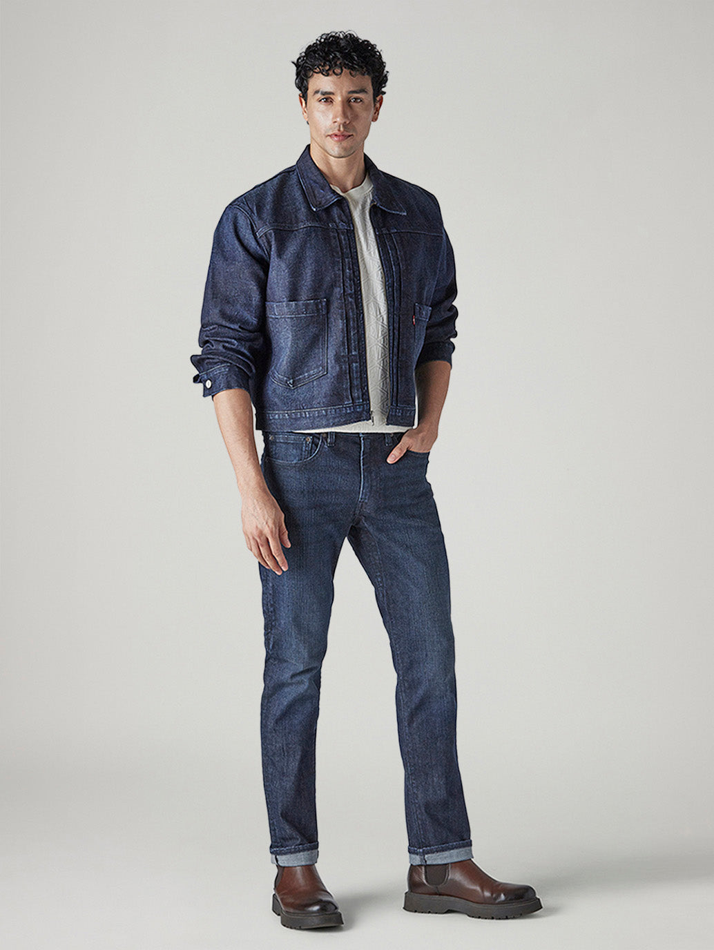 Men's 511 Dark Blue Slim Fit Mid Rise Commuter Jeans