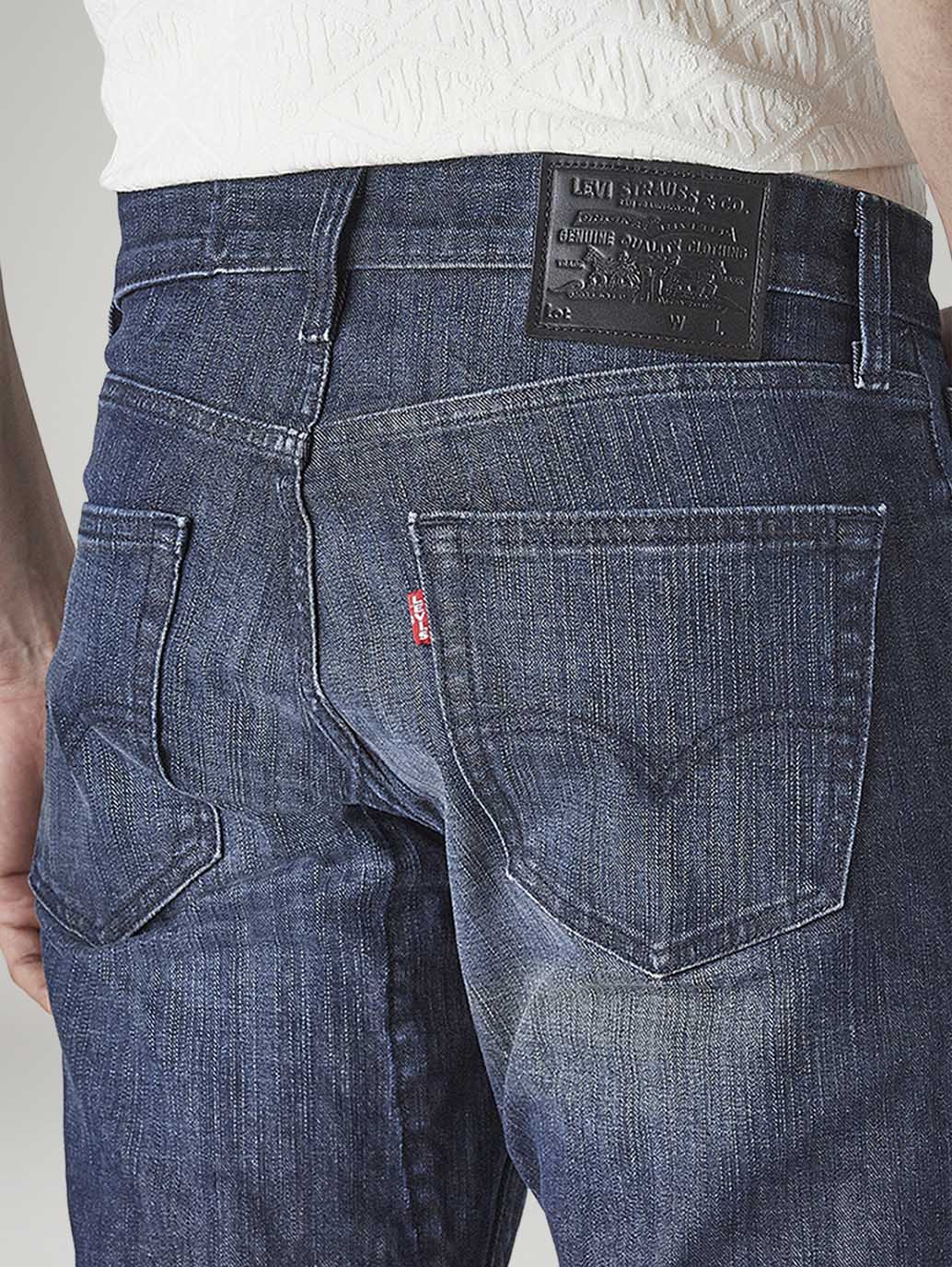 Men's 511 Dark Blue Slim Fit Mid Rise Commuter Jeans - Detail View