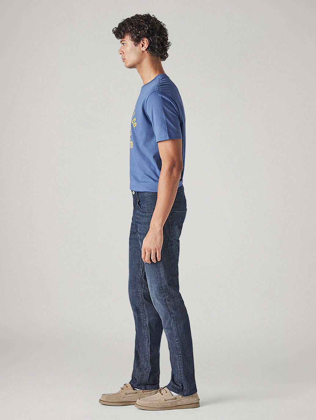 Men's 511 Dark Blue Slim Fit Mid Rise Commuter Jeans - Side View