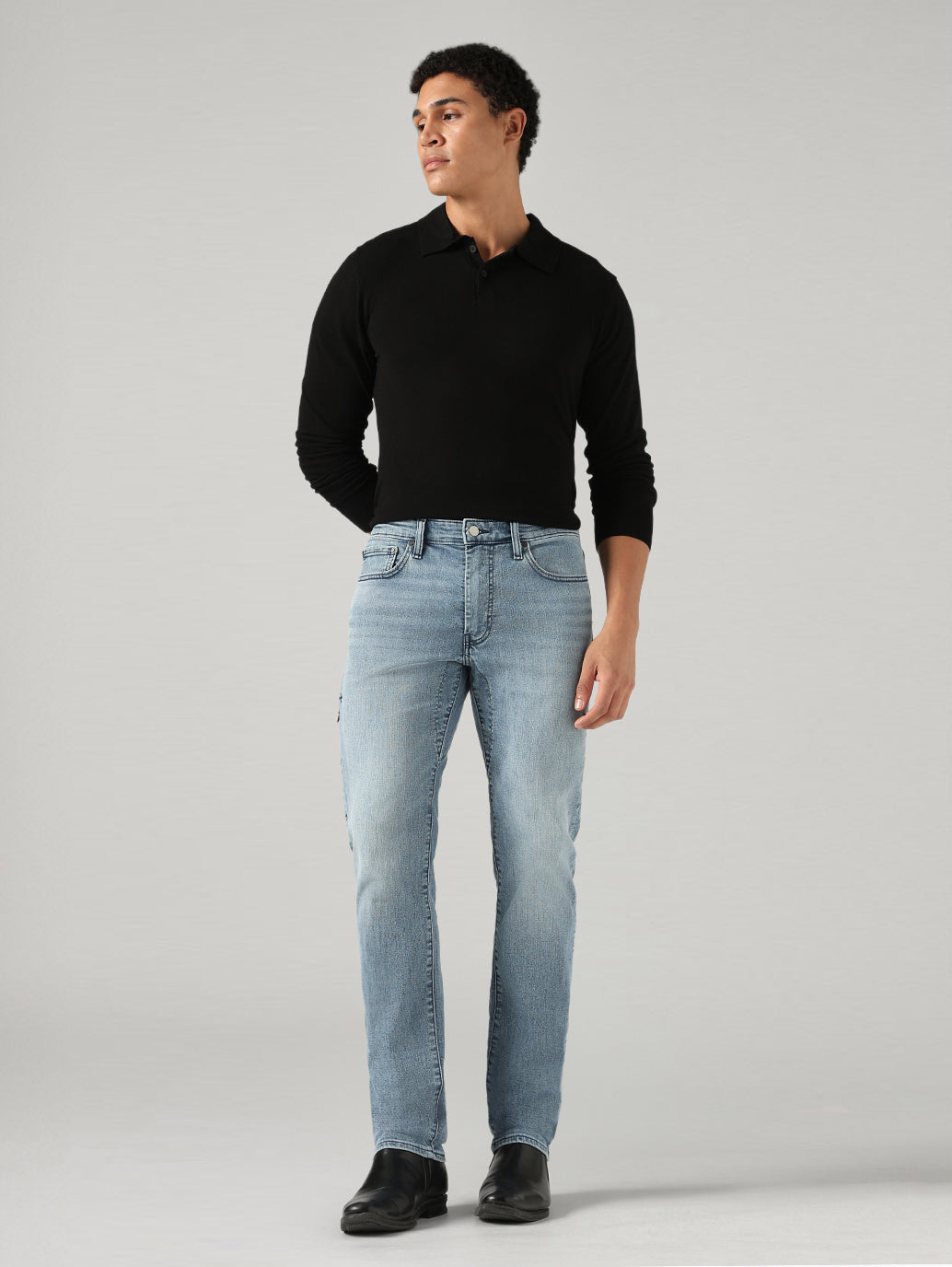 Men's 511 Light Blue Slim Fit Mid Rise Commuter Jeans - Front View