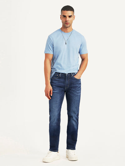 levi's Men's 505 Dark Blue Straight Fit Mid Rise Jeans-picture-25