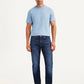 Men's 505 Dark Blue Straight Fit Mid Rise Jeans - Front View