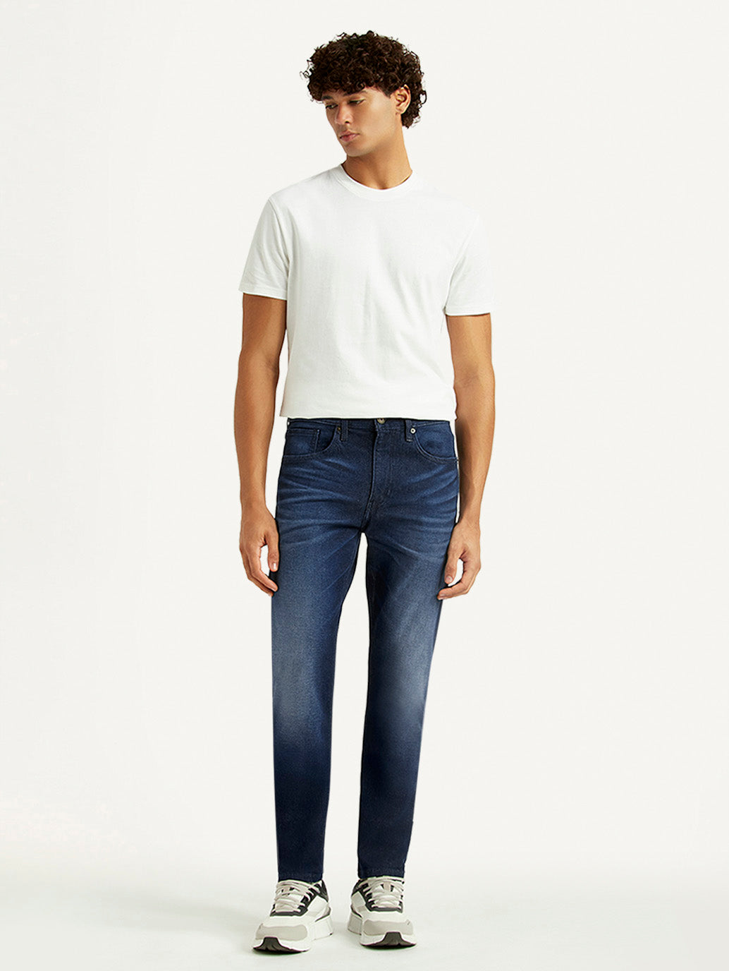 Men's 512 Navy Slim Tapered Fit Mid Rise Jeans - Front View