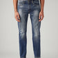 Men's 513 Blue Slim Straight Fit Mid Rise Jeans - Front View