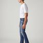 Men's 513 Blue Slim Straight Fit Mid Rise Jeans - Side View