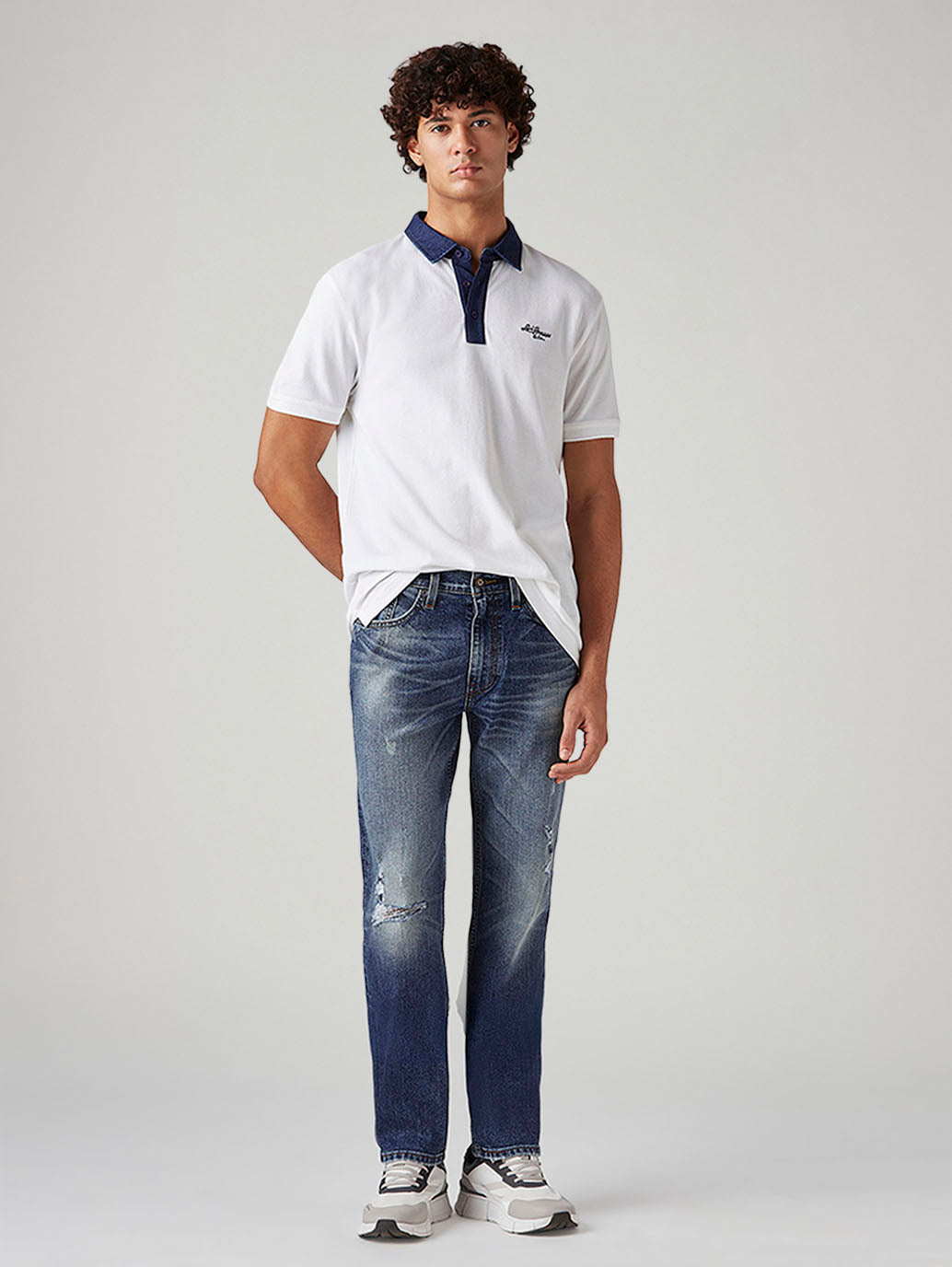 Men's 541 Blue Athletic Tapered Fit Mid Rise Jeans - Styleshot View