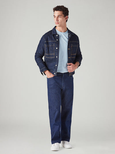 levi's Men's 555 Dark Blue Relaxed Straight Fit Mid Rise Jeans-picture-35