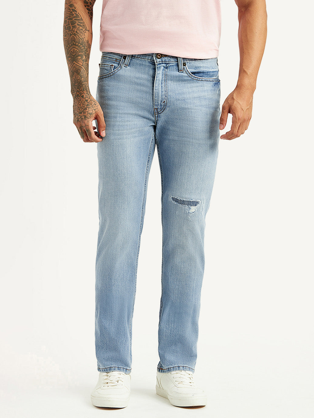 Men's 511 Light Blue Slim Fit Mid Rise Jeans - Front View