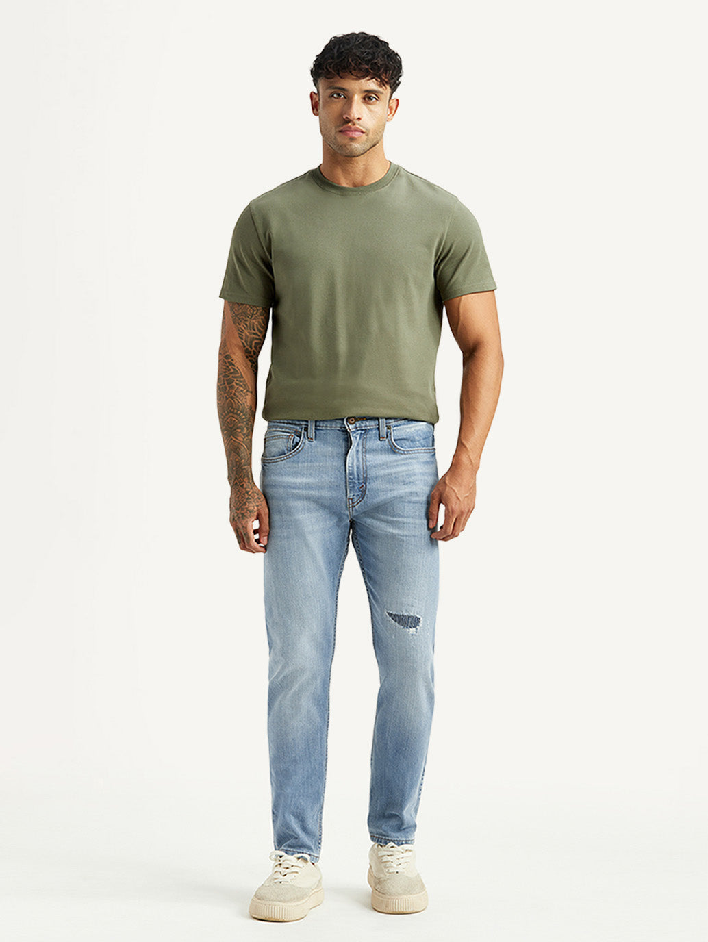 Men's 512 Light Blue Slim Tapered Fit Mid Rise Jeans - Front View